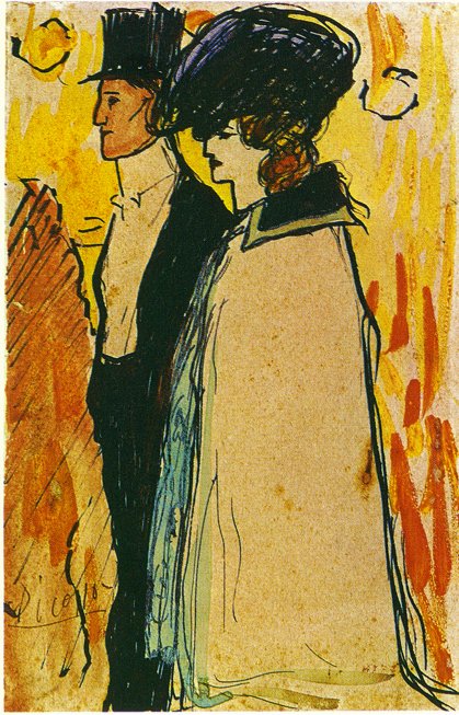 Picasso Couple walking 1901